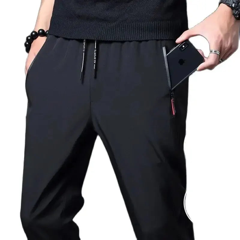 Men's Slim Fit Straight Jogger Pants – Lightweight Casual Style with Elastic Waist - 3KDyn